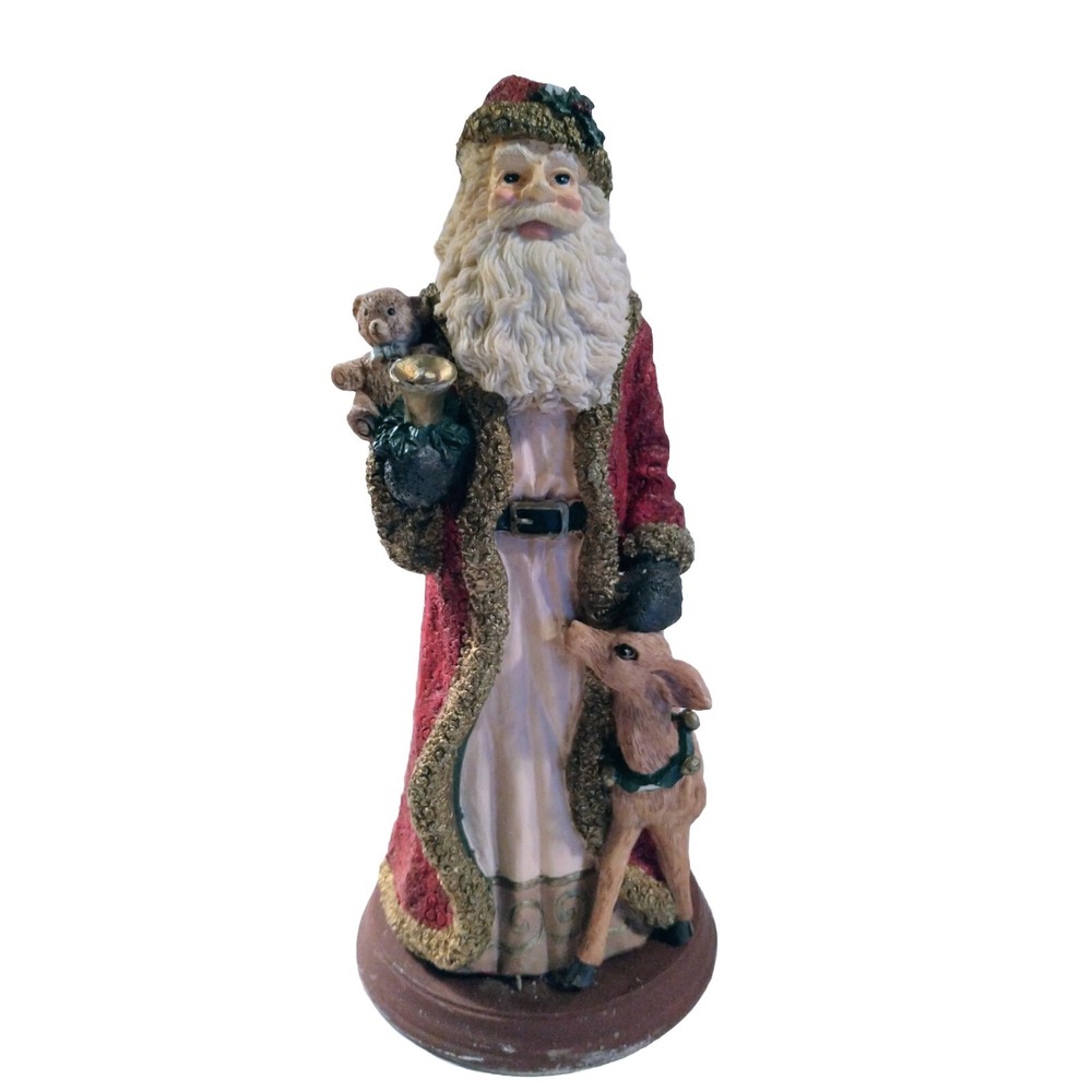 Windsor Collection Christmas Santa Teddy Bear Deer Woodland Figurine VTG READ
